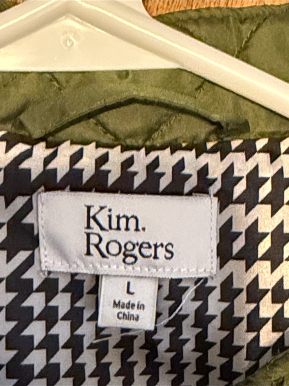 Kim Rogers women large vest  Olive green Quilted Zip Side Knit Panels pockets - Picture 5 of 7